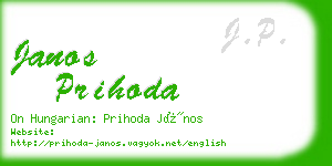 janos prihoda business card